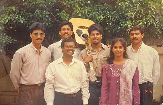 Early TCFC worship group with guitar, 1995